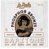 La Bella Acoustic Baritone Guitar BG-M Light P/Bronze Strings 15 - 80