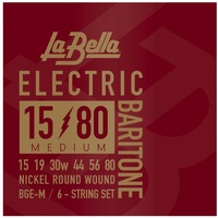 La Bella Bge-M  Medium  Gauge Baritone Electric Guitar Strings 15 - 80