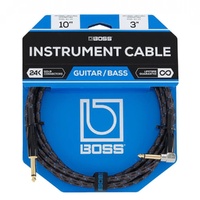 Boss BIC10A Straight 1/4" to Right Angle Instrument Cable 10ft - 3M