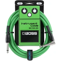Boss BIC10A Right-Angle 1/4" to Straight 1/4" Instrument Cable - 10ft - Green