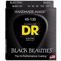 DR BKB5-130 Black Beauties Coated Medium 5-String Bass Guitar Strings 45-130