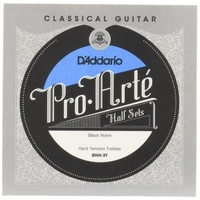 D'Addario BNH-3T Pro-Arte Black Nylon Classical Guitar Half Set, Hard Tension