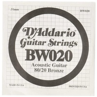 D'Addario BW020 Bronze Wound Acoustic Guitar Single String .020