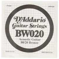 D'Addario BW020 Bronze Wound Acoustic Guitar Single String .020