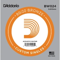 D'Addario BW024 Bronze Wound Acoustic Guitar Single String, .024