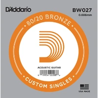 D'Addario BW027 Bronze Wound Acoustic Guitar Single String, .027