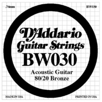 D'Addario BW030 Bronze Wound Acoustic Guitar Single String .030