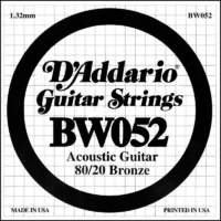 D'Addario BW052 Bronze Wound Acoustic Guitar Single String .052
