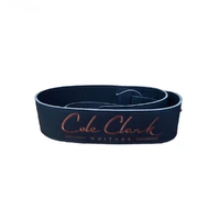 Cole Clark Deluxe 2.5" Soft Leather Guitar Strap with Embroidered Lettering Black