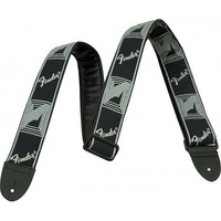 Fender 2" Monogrammed Guitar Strap with Fender Logo, Black / Grey / Grey