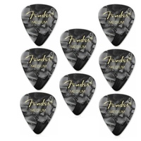 Fender 351 Premium Medium Celulloid  Guitar Picks  - Black  Pearl - 8 Picks