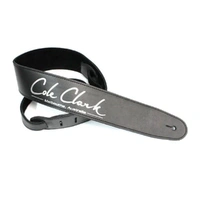 Cole Clark Guitar Strap - Leather - Black with Silver Lettering