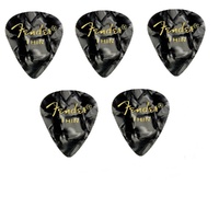 Fender 351 Premium Thin Celluloid  Guitar Picks -  Black Pearl - 5 Picks