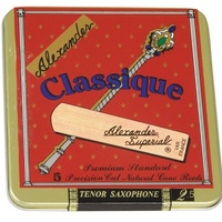 Alexander Reeds Classique Tenor  Saxophone Reeds  Strength 2.5 Tin of 5 Reeds