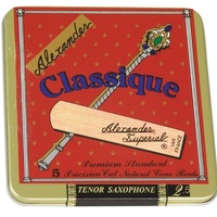 Alexander Reeds Classique Tenor Saxophone Reeds Strength 2.5 Tin of 5 Reeds