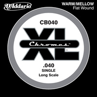 D'Addario CB040 Chromes Bass Guitar Single String, Long Scale .040