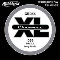 D'Addario CB055 Chromes Bass Guitar Single String, Long Scale .055