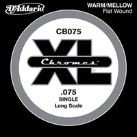 D'Addario CB075 Chromes Bass Guitar Single String, Long Scale .075