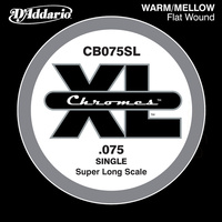 D'Addario CB075SL Chromes Bass Guitar Single String, Super Long Scale .075