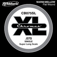D'Addario CB075SL Chromes Bass Guitar Single String, Super Long Scale .075
