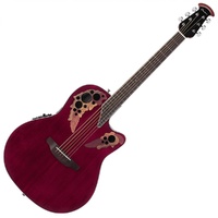 Ovation Celebrity Elite Acoustic / Electric Guitar - Mid Depth - Ruby Red