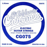 D'Addario CG075 Flat Wound Electric Guitar Single String .075