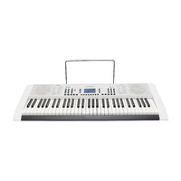 Crown CK-63 Multi-Function 61-Key Electronic Portable Keyboard with USB (White)