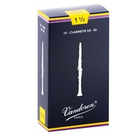 Vandoren CR1015 Bb Clarinet Traditional Reeds Strength 1 1/2 - Box of 10