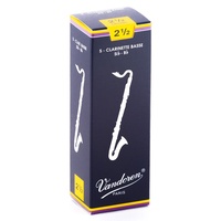 Vandoren CR1225 Bass Clarinet Traditional Reeds Strength 2.5; Box of 5