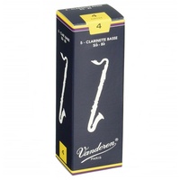 Vandoren CR124 Bass Clarinet Traditional Reeds Strength 4 , Box of 5