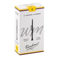Vandoren CR163 Bb Clarinet White Master Reeds Strength 3; Box of 10
