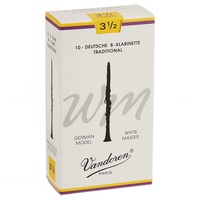 Vandoren White Master Bb Clarinet Reeds Strength 3.5 German Model 10 Reeds CR1635T