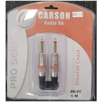 Carson PRO 20 Foot Black Speaker Lead Cable Straight-Straight
