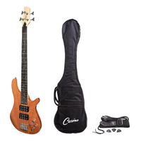 Casino '24 Series' Mahogany Tune-Style Electric Bass Guitar Set (Natural Gloss)