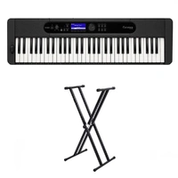 Casio Casiotone CTS400 61-Key Keyboard - Black with BBT Double Braced Keyboard Stand