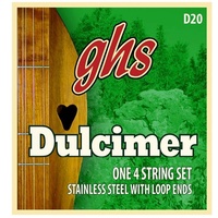 GHS Dulcimer Loop ends Stainless Steel Strings 4-String  Set  12-20 D20