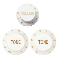  Big Bang Tone Replacement  Strat Knobs - White - 1 x Volume 2 x Tone
