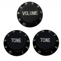 Big Bang Tone Replacement  Strat Knobs - Black - 1 x Volume 2 x Tone
