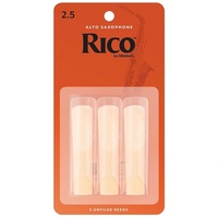 Rico Eb Alto Saxophone Reeds, Strength 2.5 , RJA0325 , 3-Pack