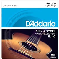 D'Addario EJ40 Silk and Steel Folk Acoustic Guitar Strings - .011-.047 