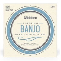 D'addario EJ60 5-String Banjo Strings - Nickel Light - 9 - 20