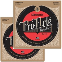 D'Addario 2 sets Classical Guitar Strings - Nylon and silver-plated copper Normal tension 