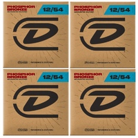 4 sets Dunlop DAP1254 Acoustic Phosphor Bronze Guitar Strings  Light 12-54