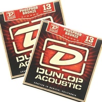 2 Sets Dunlop DAP1356 Phos Bronze Medium Acoustic Guitar Strings 13 -56 