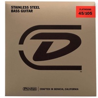 Dunlop 4-String Stainless Steel Flatwound 45-105 Bass Guitar Strings DBFS45105