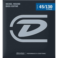 Dunlop DBN45130 Nickel Wound 5-string Bass Strings - .045-.130