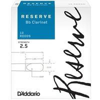 D'Addario Woodwinds Rico Reserve Bb Clarinet Reeds, Strength 2.5, 10-pack