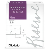 D'Addario Woodwinds Rico Reserve Classic Bb Clarinet Reeds Strength 3, 10 Pack
