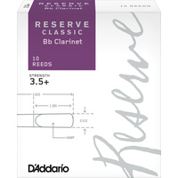 D'Addario Reserve Classic Bb Clarinet Reeds, Strength 3.5+, 10-pack