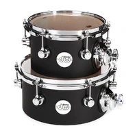 DW Design Series Concert Tom 2-pack with Mount - 6/8 inch - Black Satin